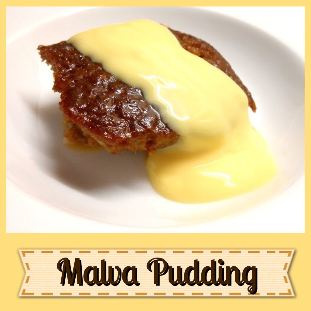Traditional South African Malva Pudding with custard, a popular dessert option for spitbraai catering in Gqeberha and Kariega
